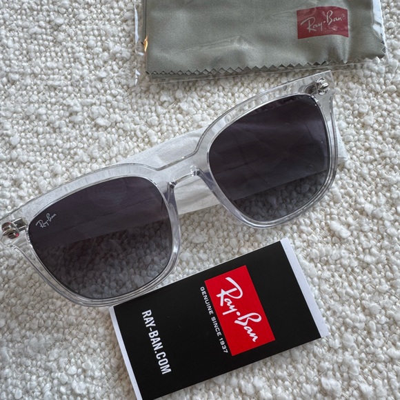Ray-Ban Transparent Frame Sunglasses with Dark Lenses